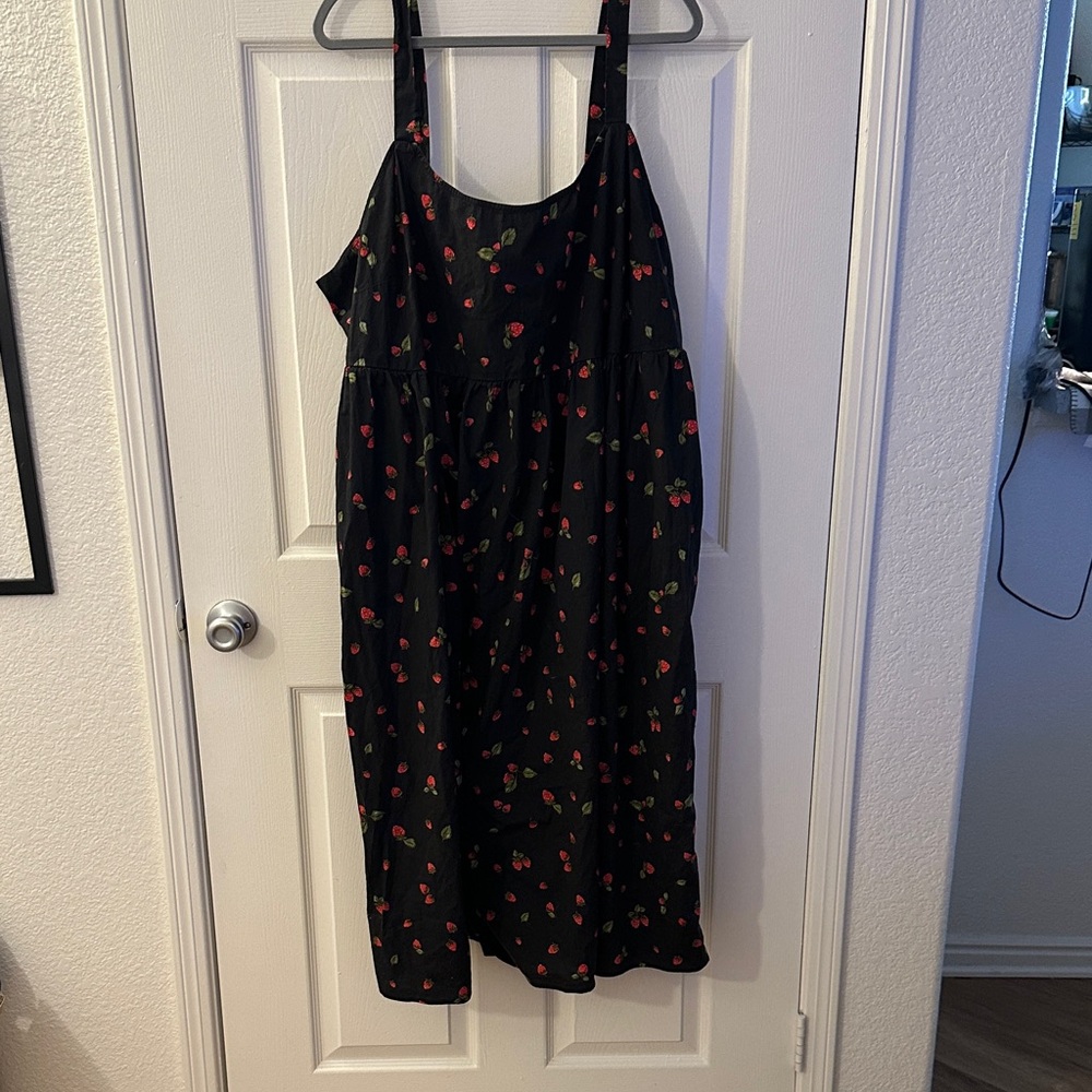 Black Strawberry print dress